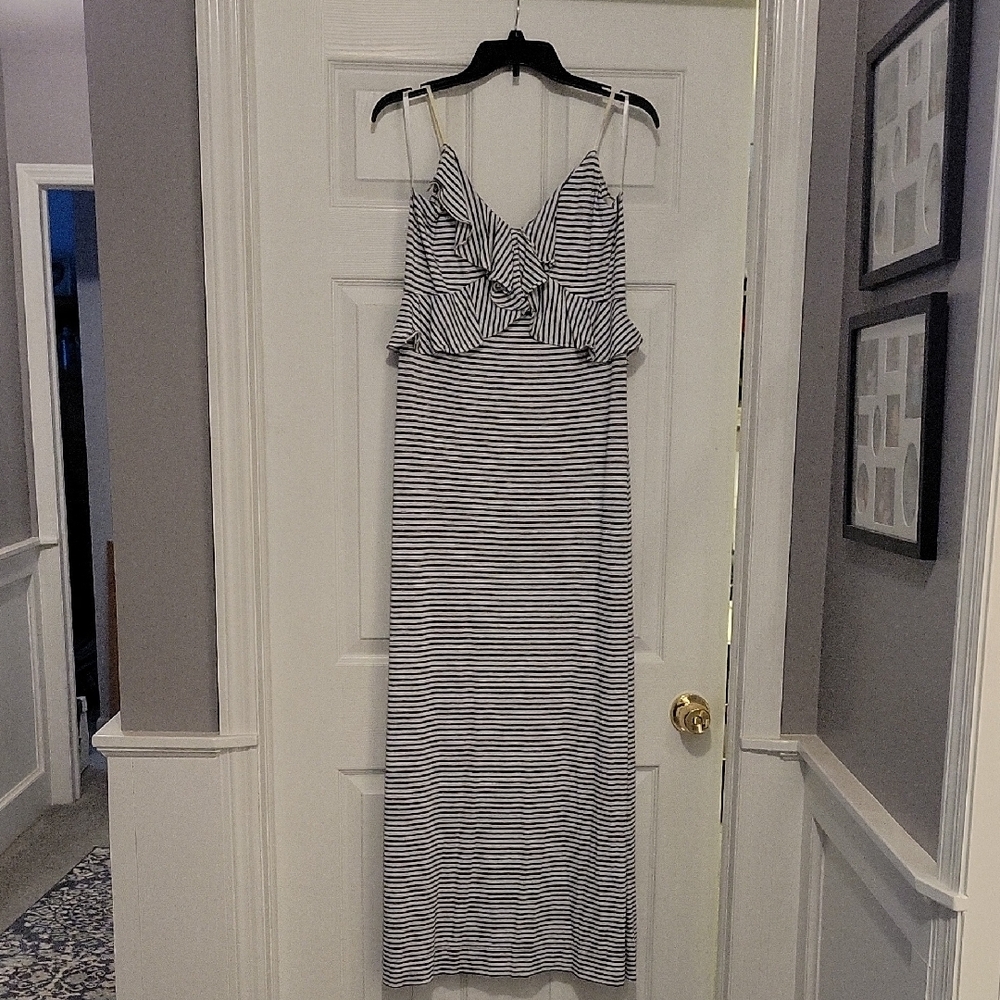 Striped Black and White Maxi Dress by Max Studio.